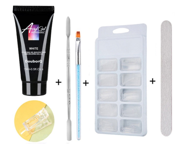 a black tube of gel and a white gel and a white brush