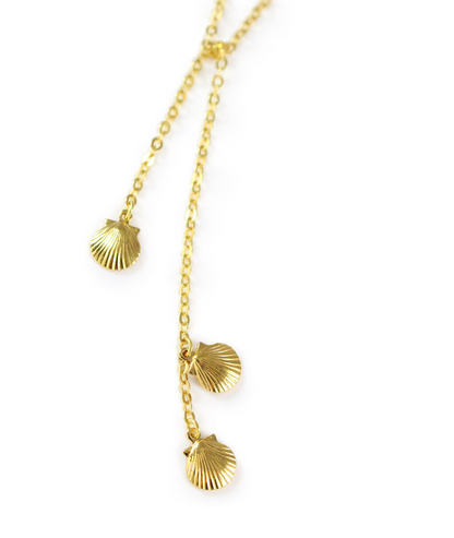 Gold seashell wrap necklace