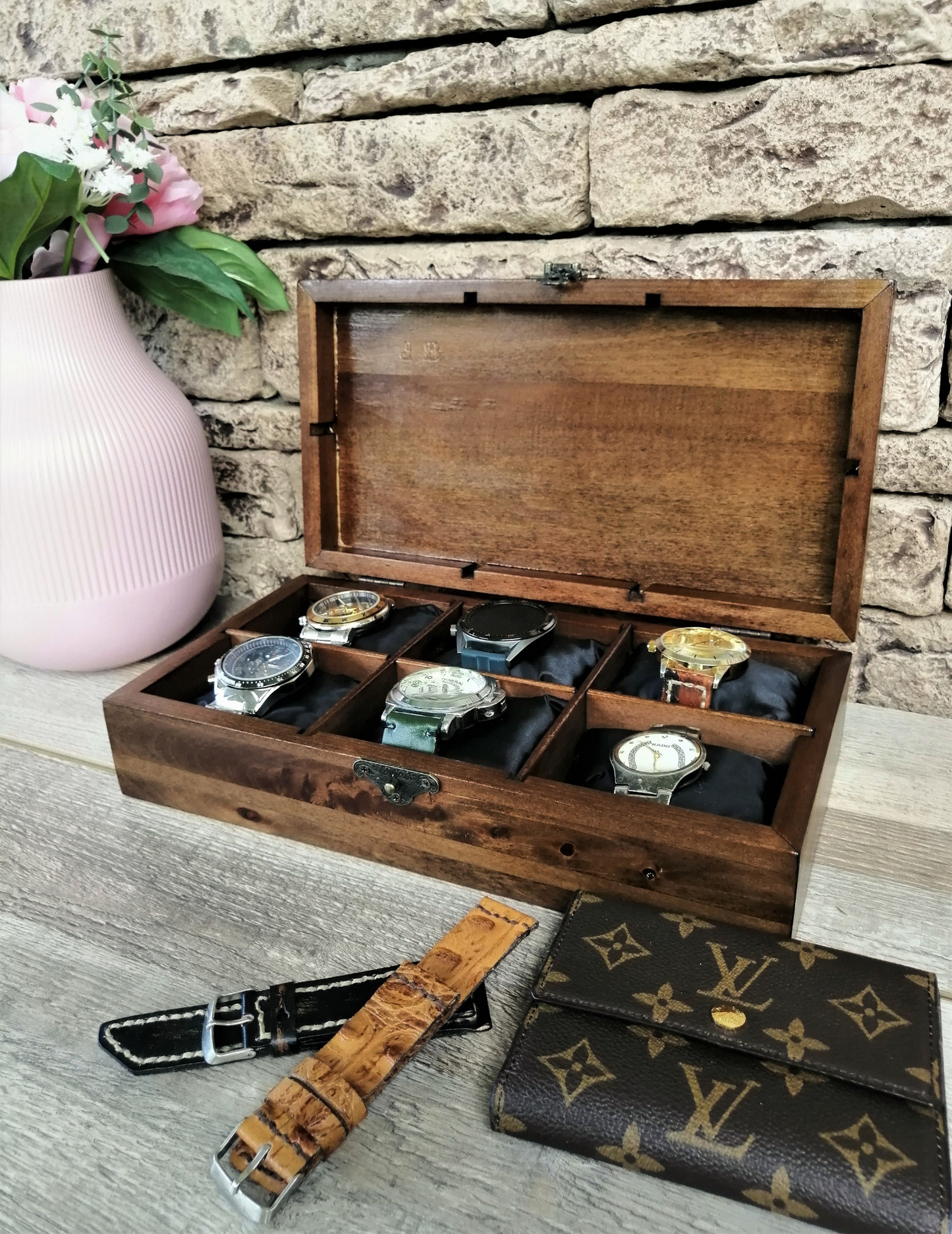 Wood Watch Box, Lichtenberg Figure, Watchbox for Men, Watch Organizer,  Unique Gift Father's Day
