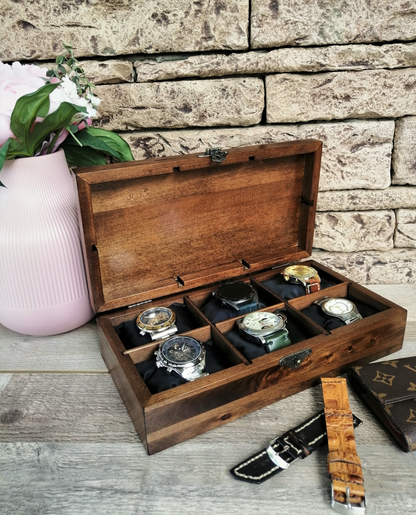 Wood Watch Box, Lichtenberg Figure, Watchbox for Men, Watch Organizer,  Unique Gift Father's Day