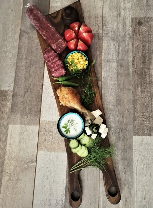 Charcuterie Platter, Serving Tray Board, Rustic Walnut Long Board