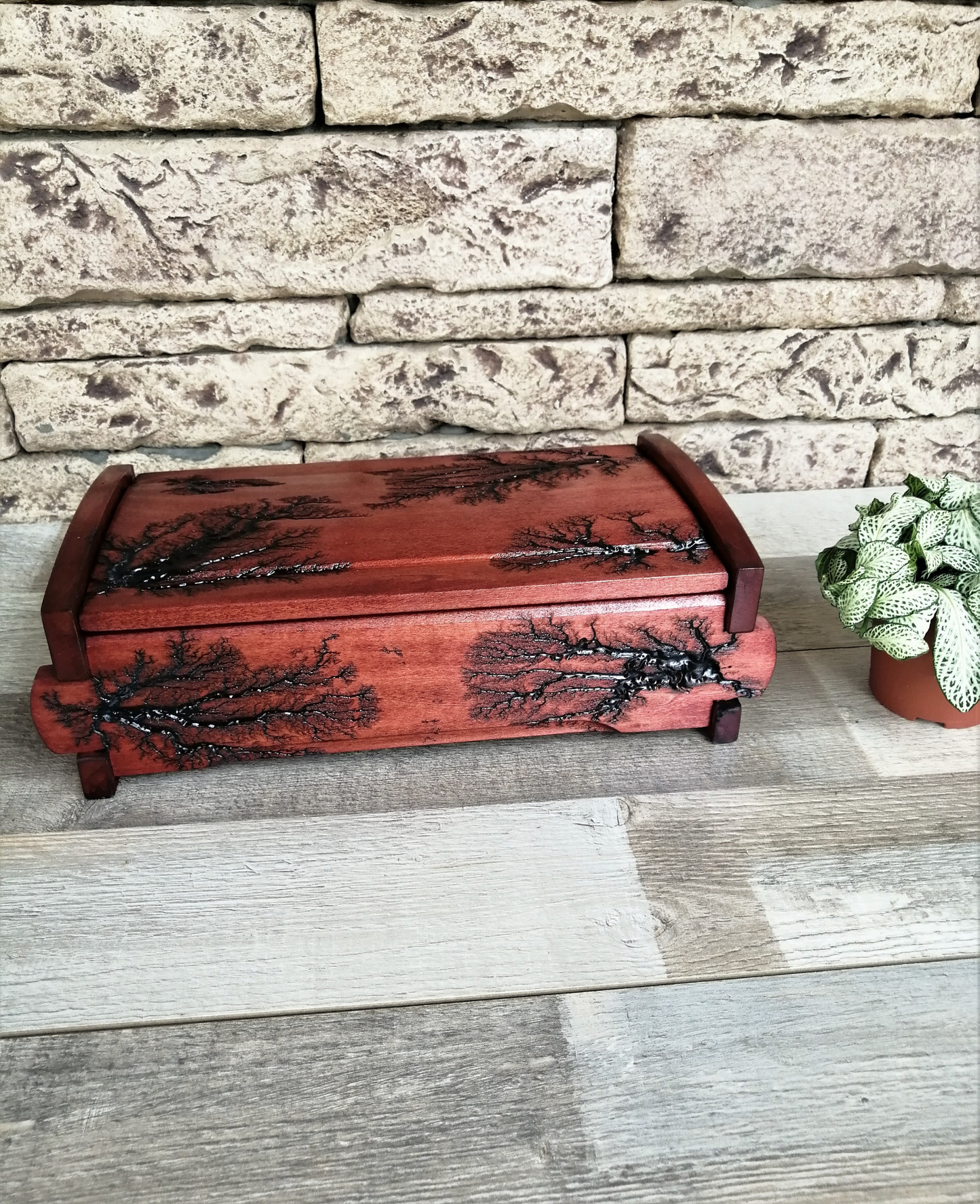 Wood Watch Box Organizer, Personalized Watch Storage 4 Slots, Watch Box Gift for Dad