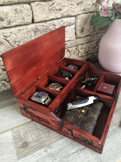 Watch and jewelry box, Wood Box Watch Storage, Birthday Men Gifts