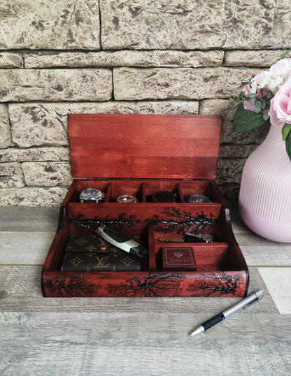 Watch and jewelry box, Wood Box Watch Storage, Birthday Men Gifts