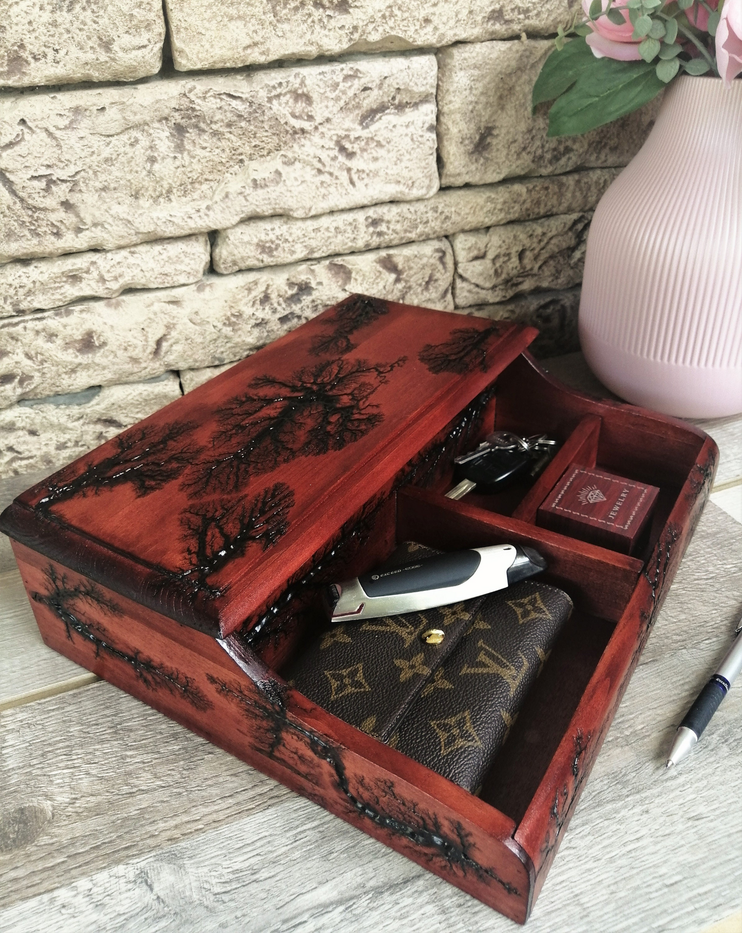 Watch and jewelry box, Wood Box Watch Storage, Birthday Men Gifts
