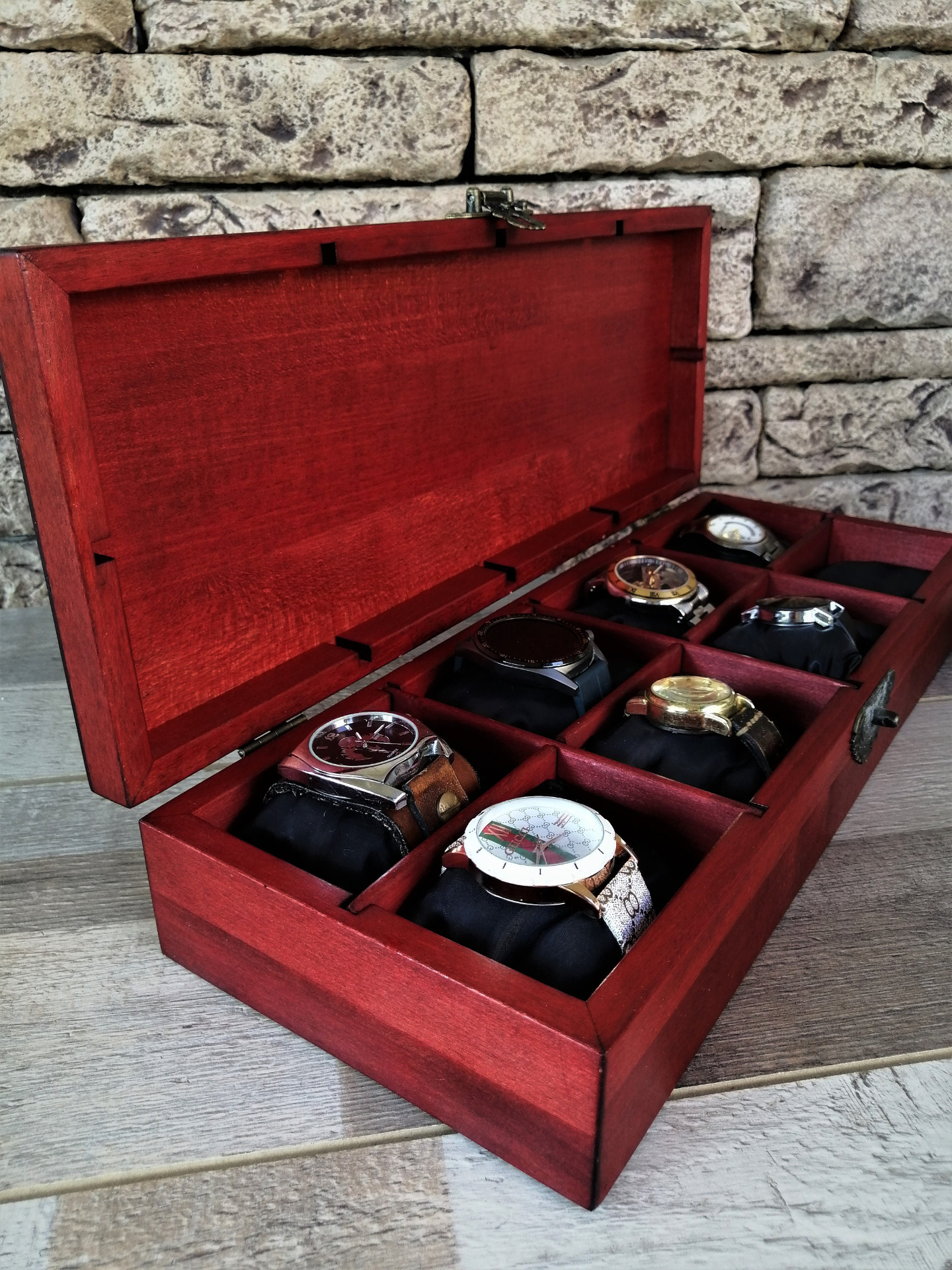 Watch Box for Men, Personalized Large Watch Box, Lichtenberg Wood Burning, Unique Gift for Dad