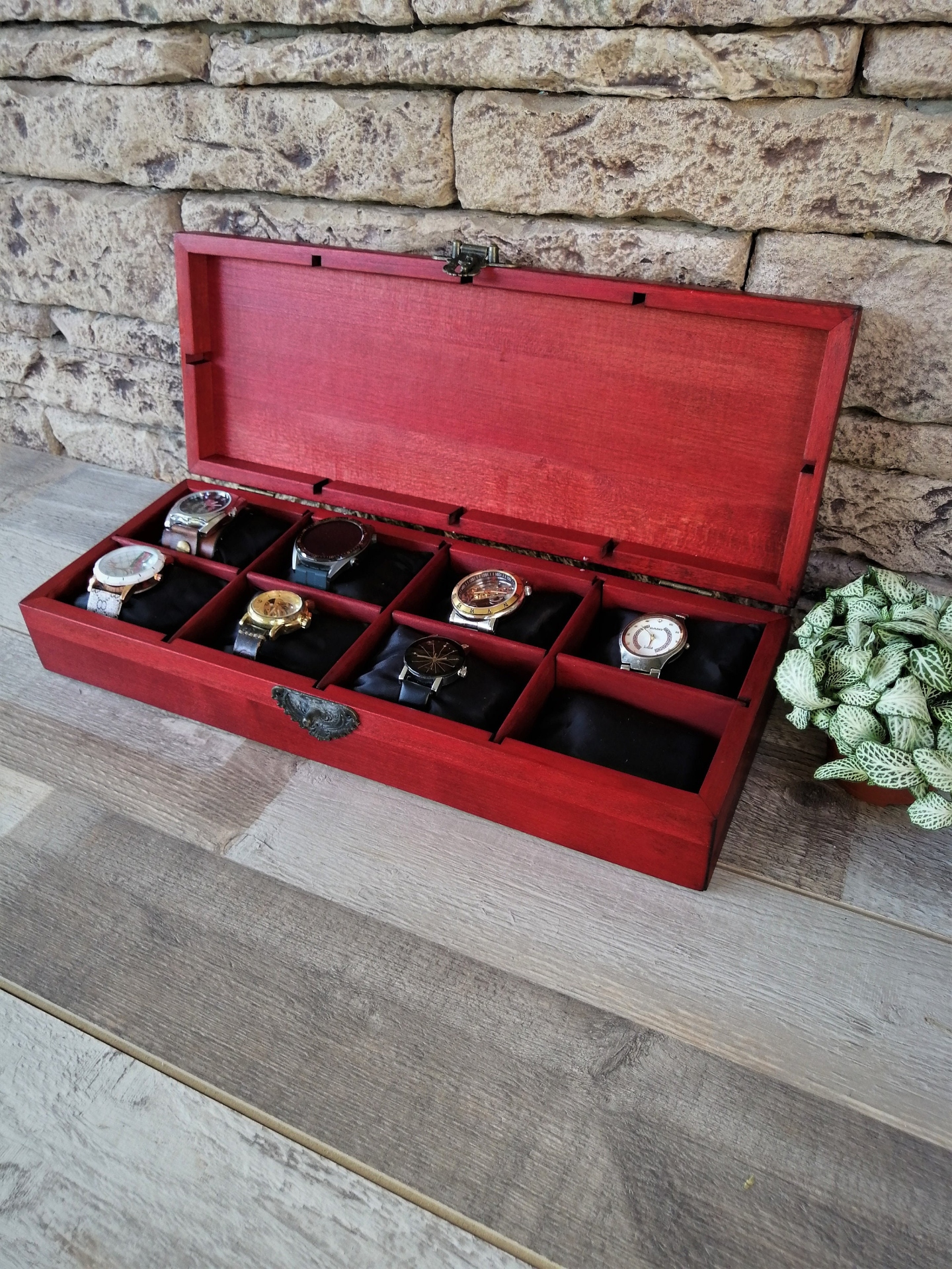 Watch Box for Men, Personalized Large Watch Box, Lichtenberg Wood Burning, Unique Gift for Dad