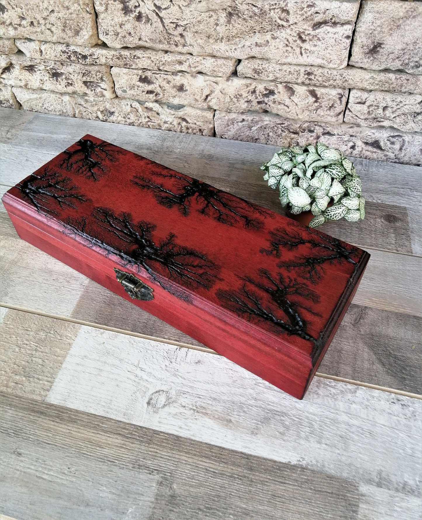 Watch Box for Men, Personalized Large Watch Box, Lichtenberg Wood Burning, Unique Gift for Dad