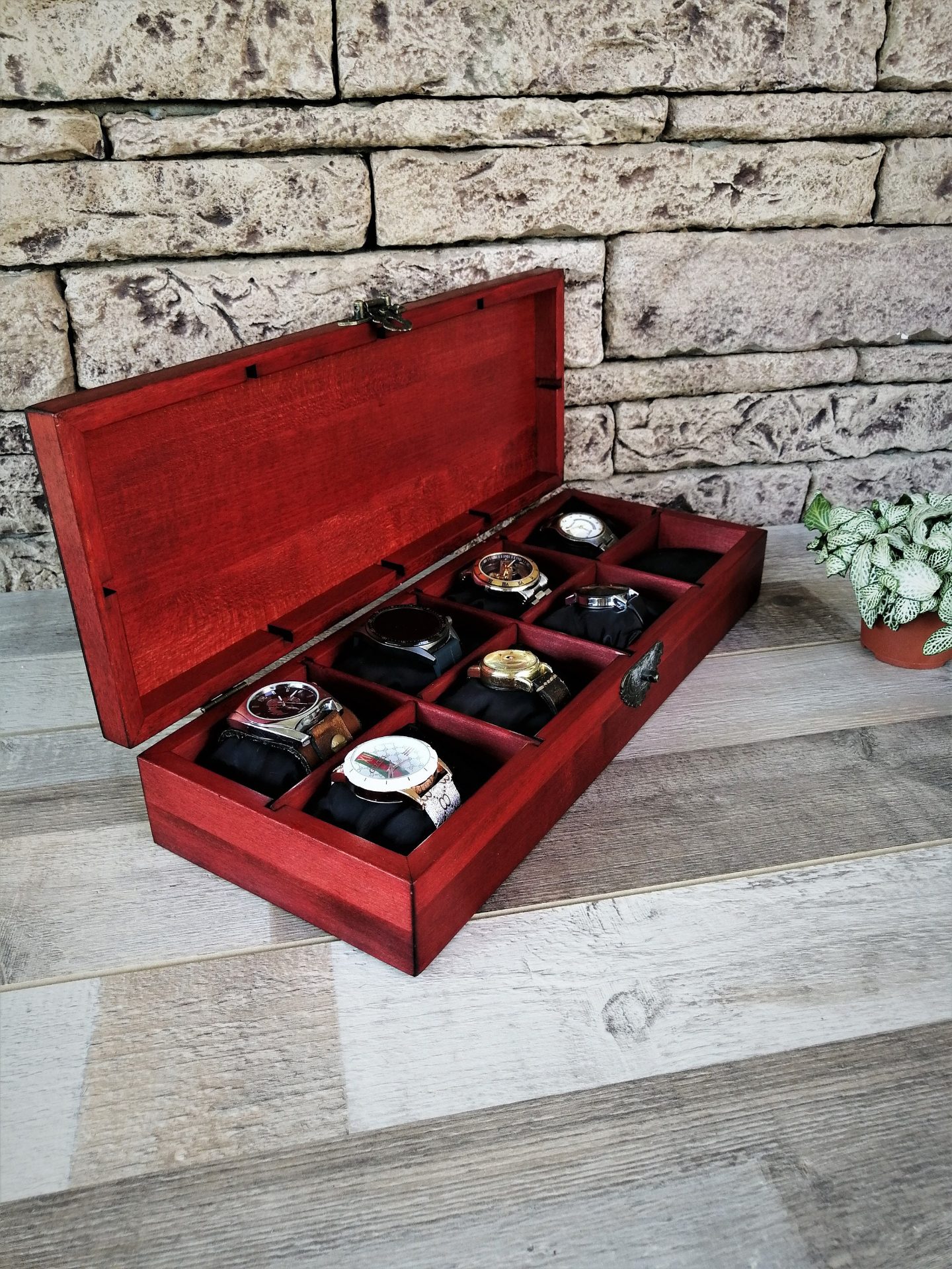 Watch Box for Men, Personalized Large Watch Box, Lichtenberg Wood Burning, Unique Gift for Dad