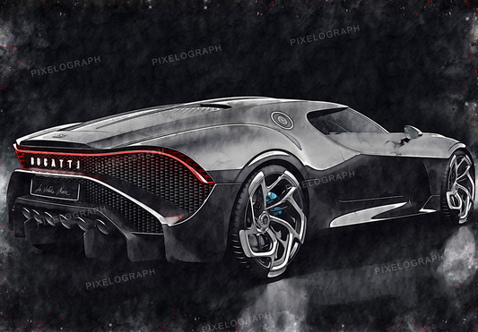 Bugatti Print, La Voiture Noire - Bugatti Art, Bugatti Poster, Bugatti Sketch Art, Bugatti Print, Bugatti Watercolor, La Voiture Noire