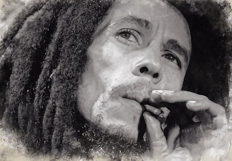 a man with dreadlocks smoking a cigar