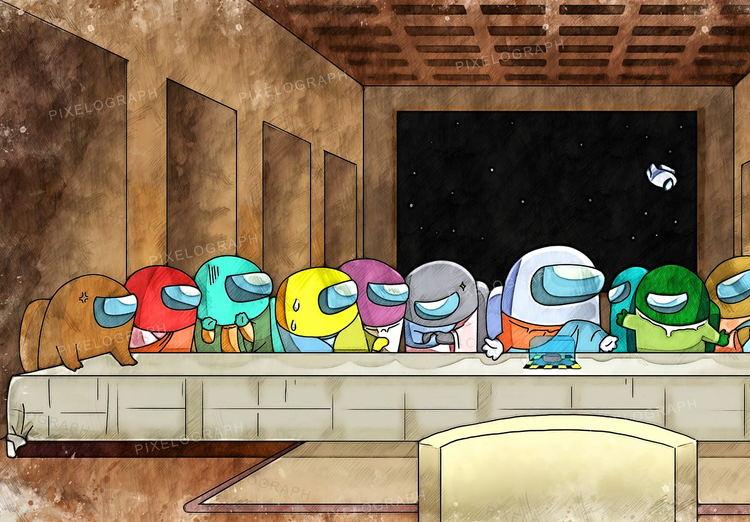 a group of cartoon characters in a room