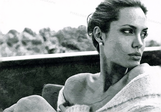 Angelina Jolie, Angelina Jolie watercolor, Angelina Jolie sketch, Angelina Jolie print,Angelina Jolie digital art, Angelina Jolie Voight