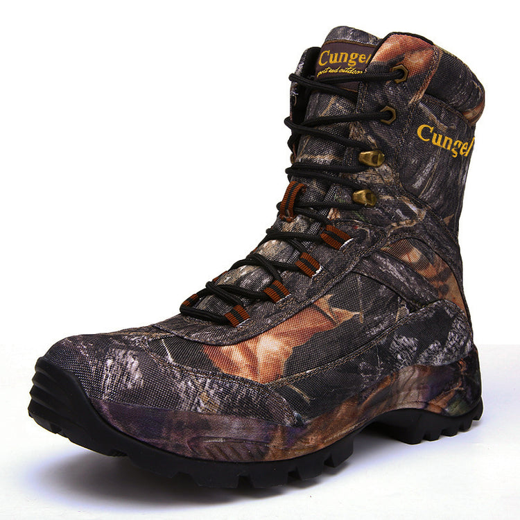 a boot with a camouflage pattern