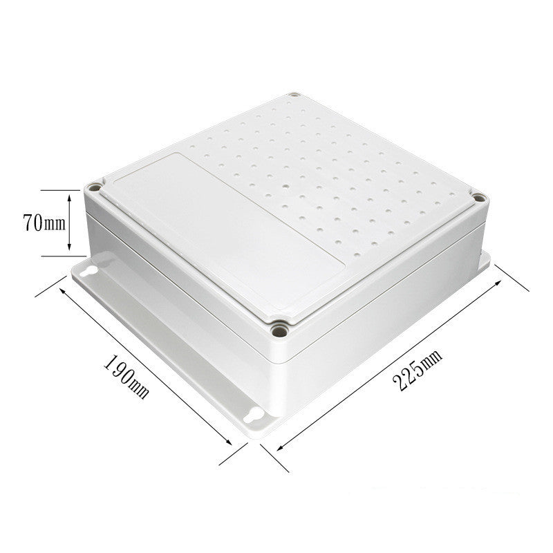a white box with sizes and measurements
