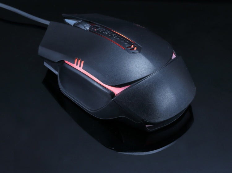 a black and pink computer mouse