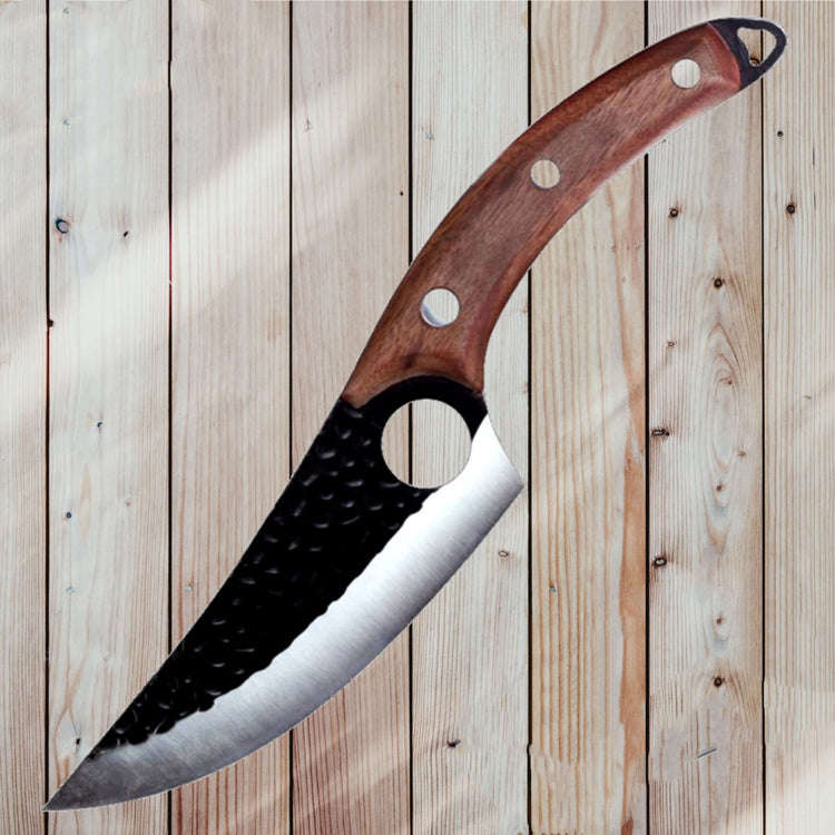 a knife with a wooden handle