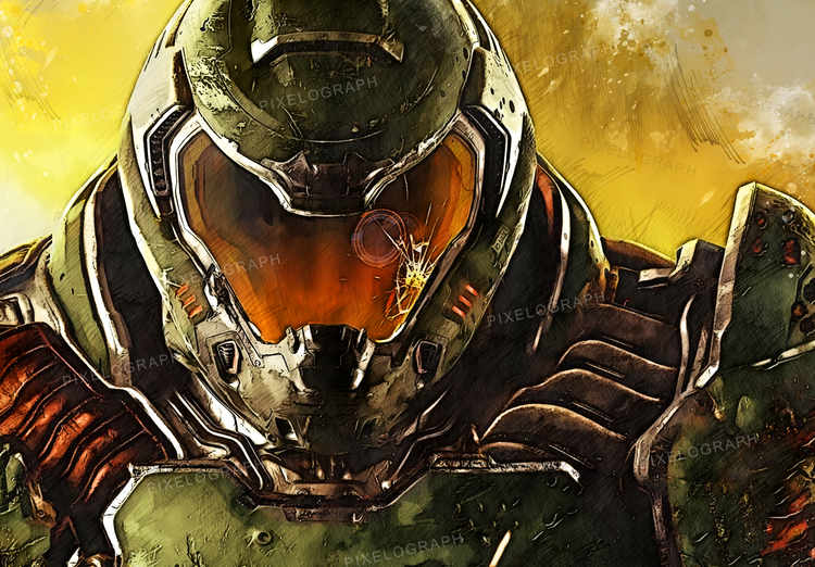 a video game art of a soldier