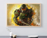Doom Eternal, Doom digital, Doom Painting, Doom video game, Doom PS game art, Doom video game digital print, Doom first-person shooter, HQ
