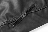 Men's Black PU Leather Vintage Biker Jacket