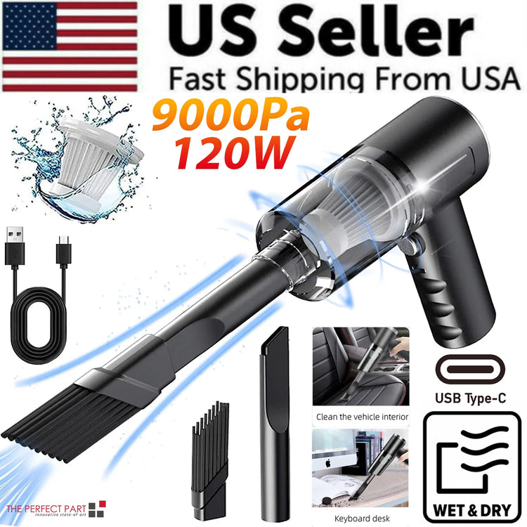 a black vacuum cleaner with a brush