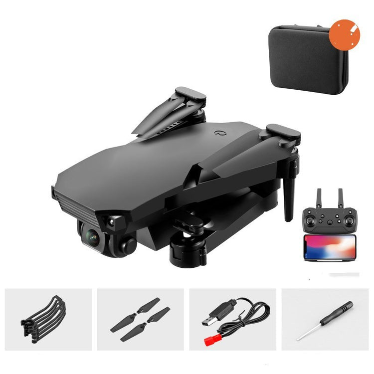 a black drone with a camera and accessories