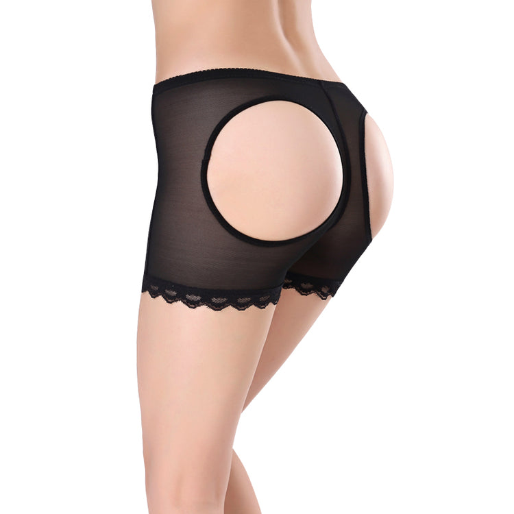 a woman wearing black underwear