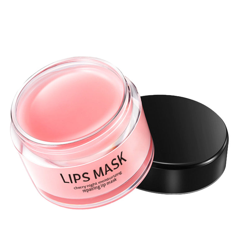 a pink lip mask in a jar