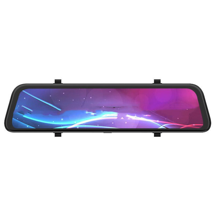 a rear view mirror with a colorful image