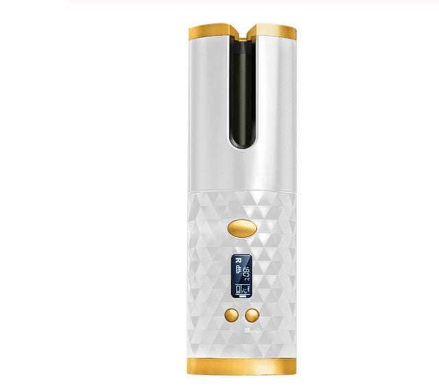 a white and gold hair straightener