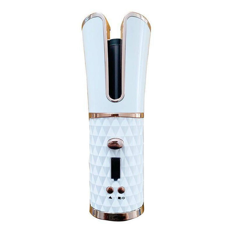 a white and gold hair straightener