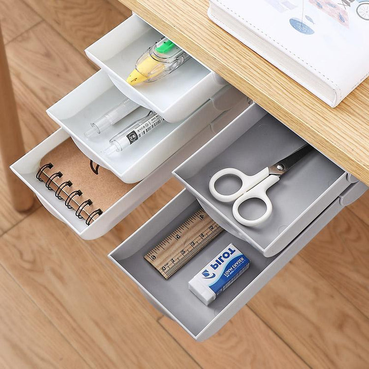 a drawer with different items inside