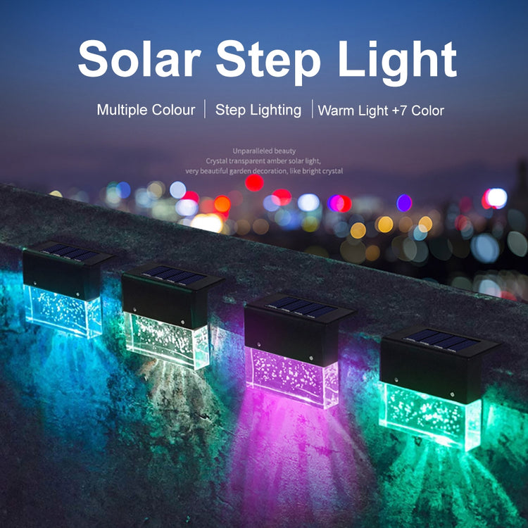 a row of solar step lights