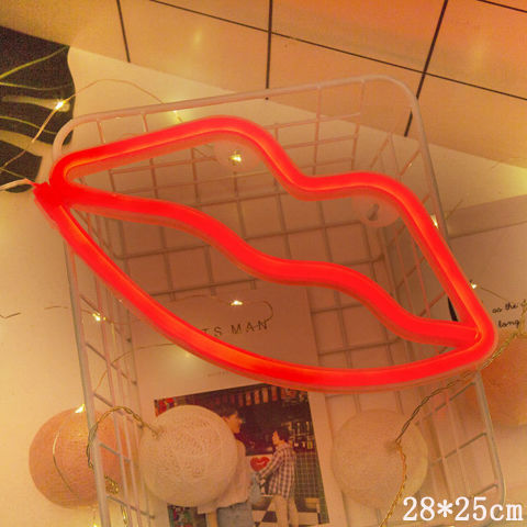 a red lips shaped sign