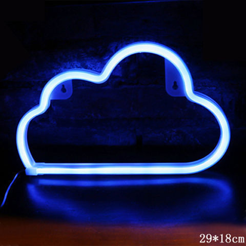 a blue light in the shape of a cloud