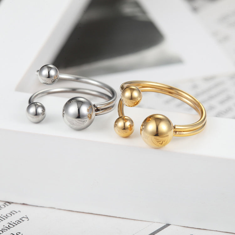a group of rings on a white box