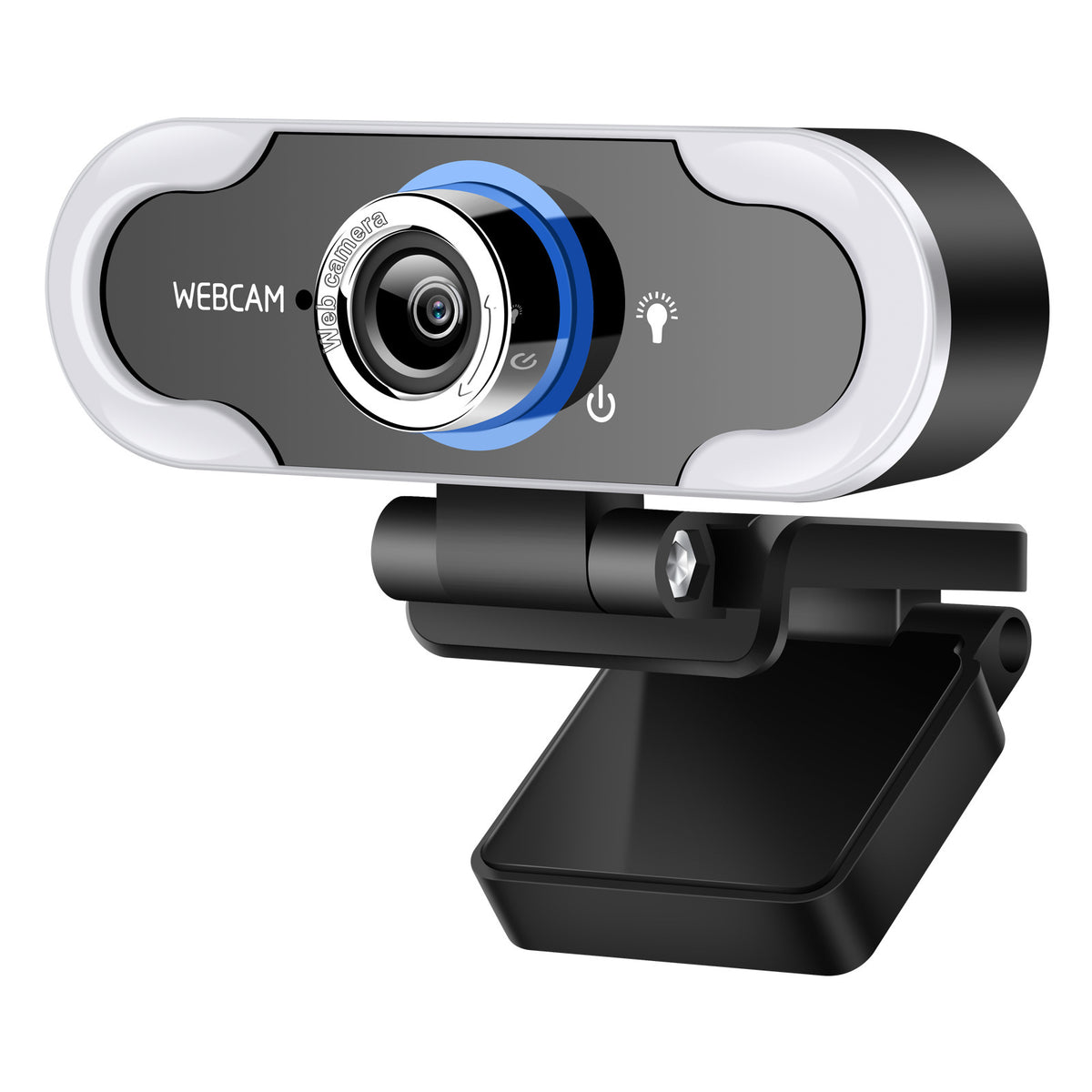 a black webcam with a camera lens