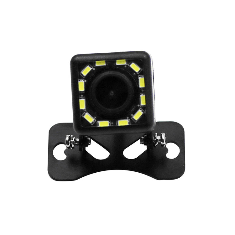 a black square object with white lights