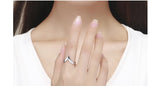 925 Sterling Silver Wave Geometric Ring