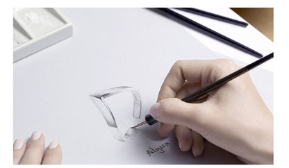 BAMOERx Authenticx 925x Sterlingx Silverx Wavex Geometricx Lovex