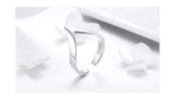 925 Sterling Silver Wave Geometric Ring