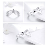 925 Sterling Silver Wave Geometric Ring