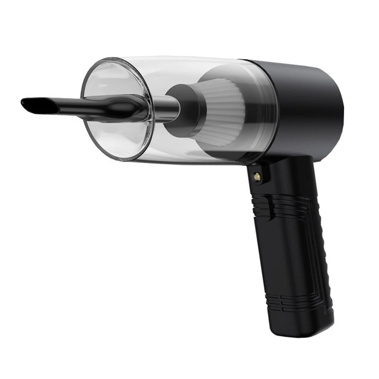 a black and clear blower