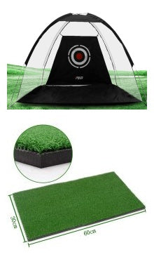 a golf tee and a target