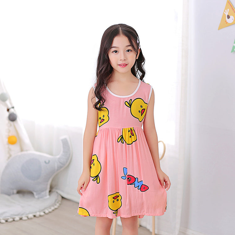 a girl in a pink dress