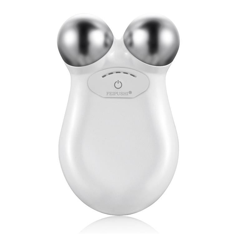 a white device with silver balls