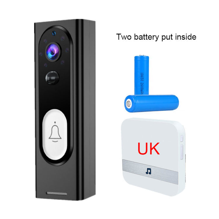 a black rectangular object with a button and a battery