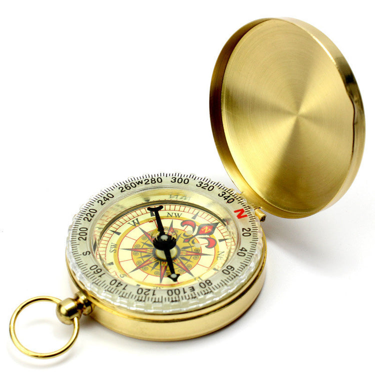 a close-up of a compass