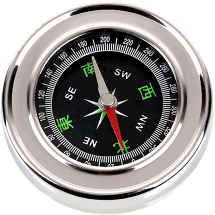 a close-up of a compass