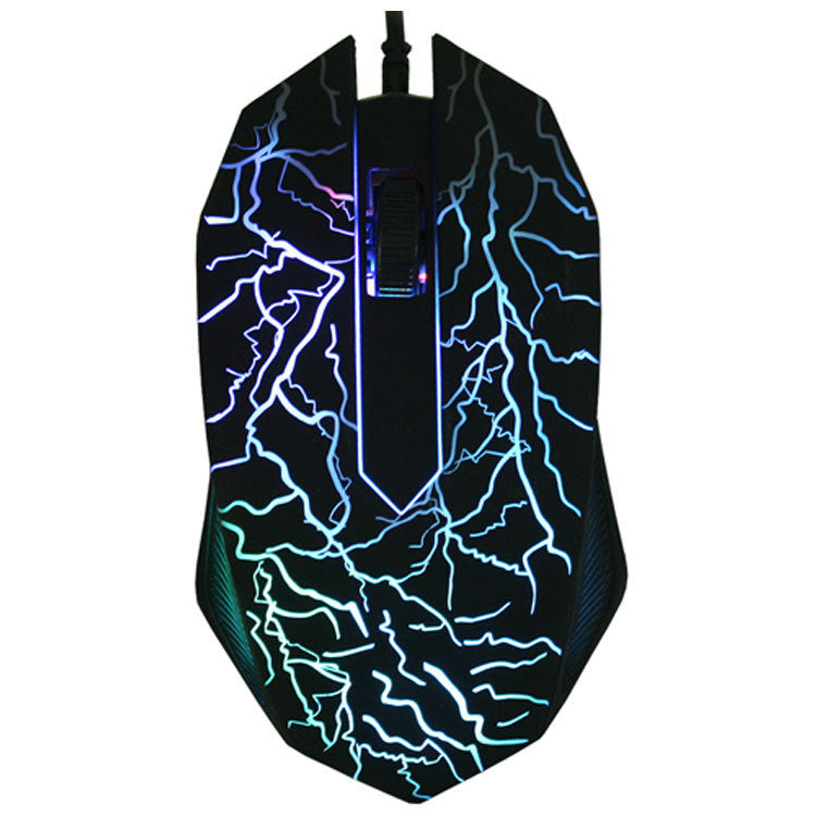 a black computer mouse with lightening designs
